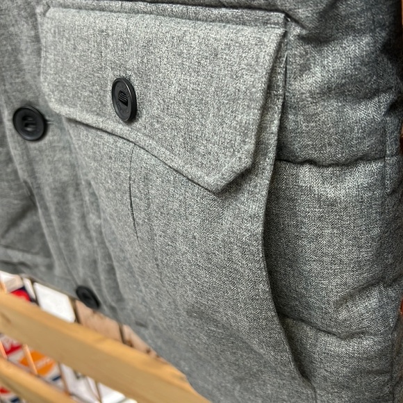 NWT,tahari mens real fur top puffer jacket light grey - Picture 5 of 17